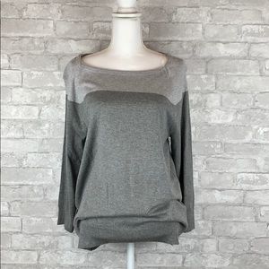 Gray Long Sleeve two toned Sweater